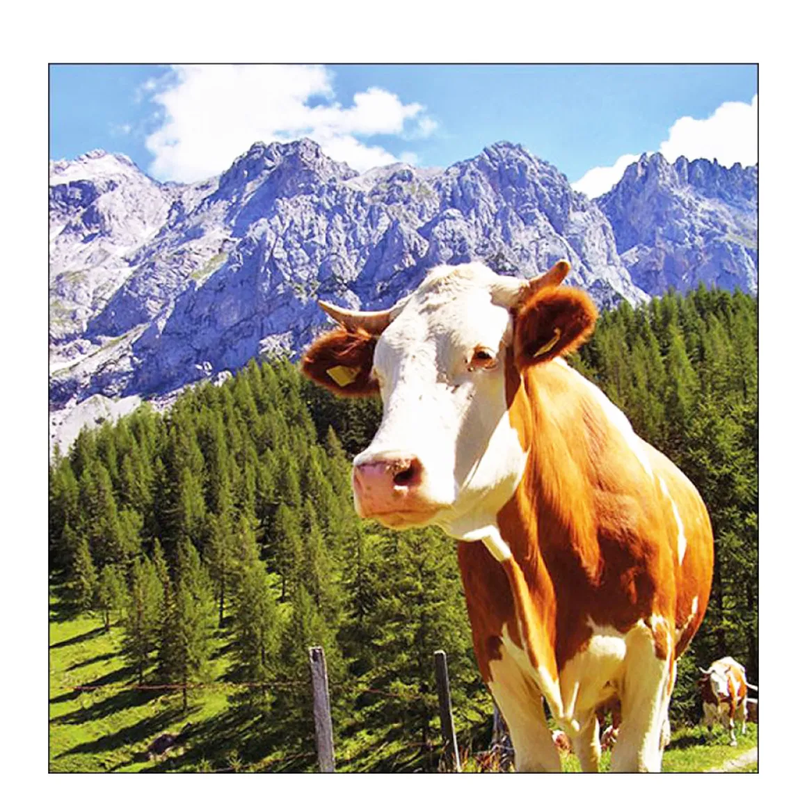 Ambiente Papierservietten Kuh in den Alpen, 33x33cm