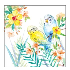 Ambiente Papierservietten Wellensittiche, Budgies couple, 33x33cm