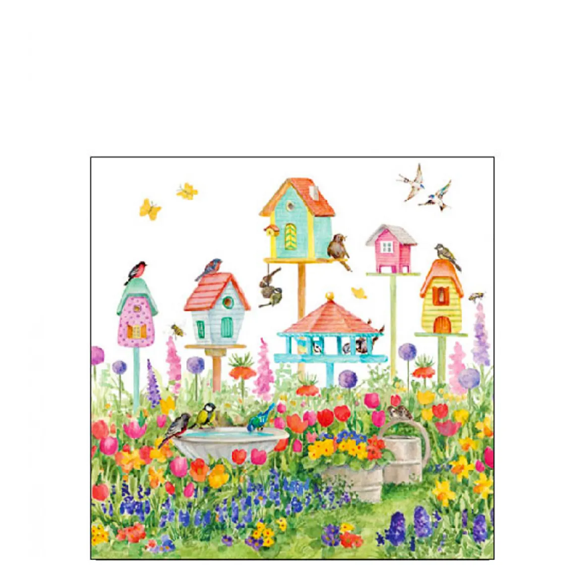 Ambiente Papierservietten Vogelhäuser im Garten, Birdhouses, 25x25cm