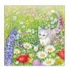 Ambiente Papierservietten Katze auf Sommerwiese, Summer meadow, 33x33cm