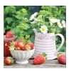 Ambiente Papierservietten Erdbeeren und Margaritenstrauß, Sweet Strawberries, 33x33cm