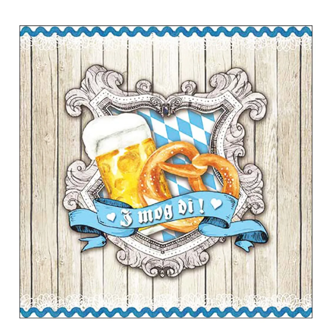 Ambiente Papierservietten I mog di, Bier und Breze, 33x33cm