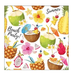 Ambiente Papierservietten Beach Party weiß, 33x33cm