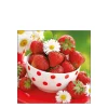 Ambiente Papierservietten Erdbeeren in der Schüssel, Strawberries in bowl, 25x25cm