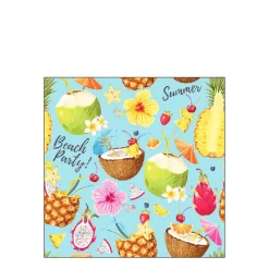 Ambiente Papierservietten Beach Party Aqua blau, 25x25cm