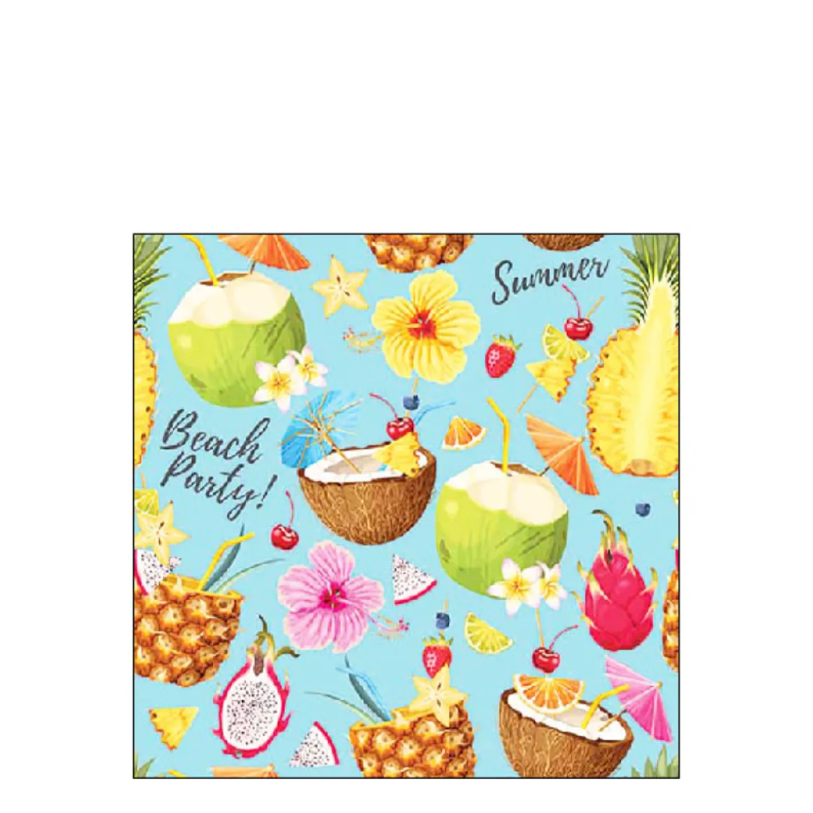 Ambiente Papierservietten Beach Party Aqua blau, 25x25cm
