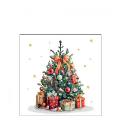 Ambiente Papierservietten Weihnachtsbaum mit Geschenke, 25x25cm
