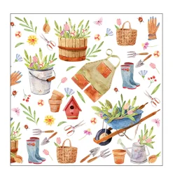 Ambiente Papierservietten Gartenarbeit, Happy Gardening, 33x33cm