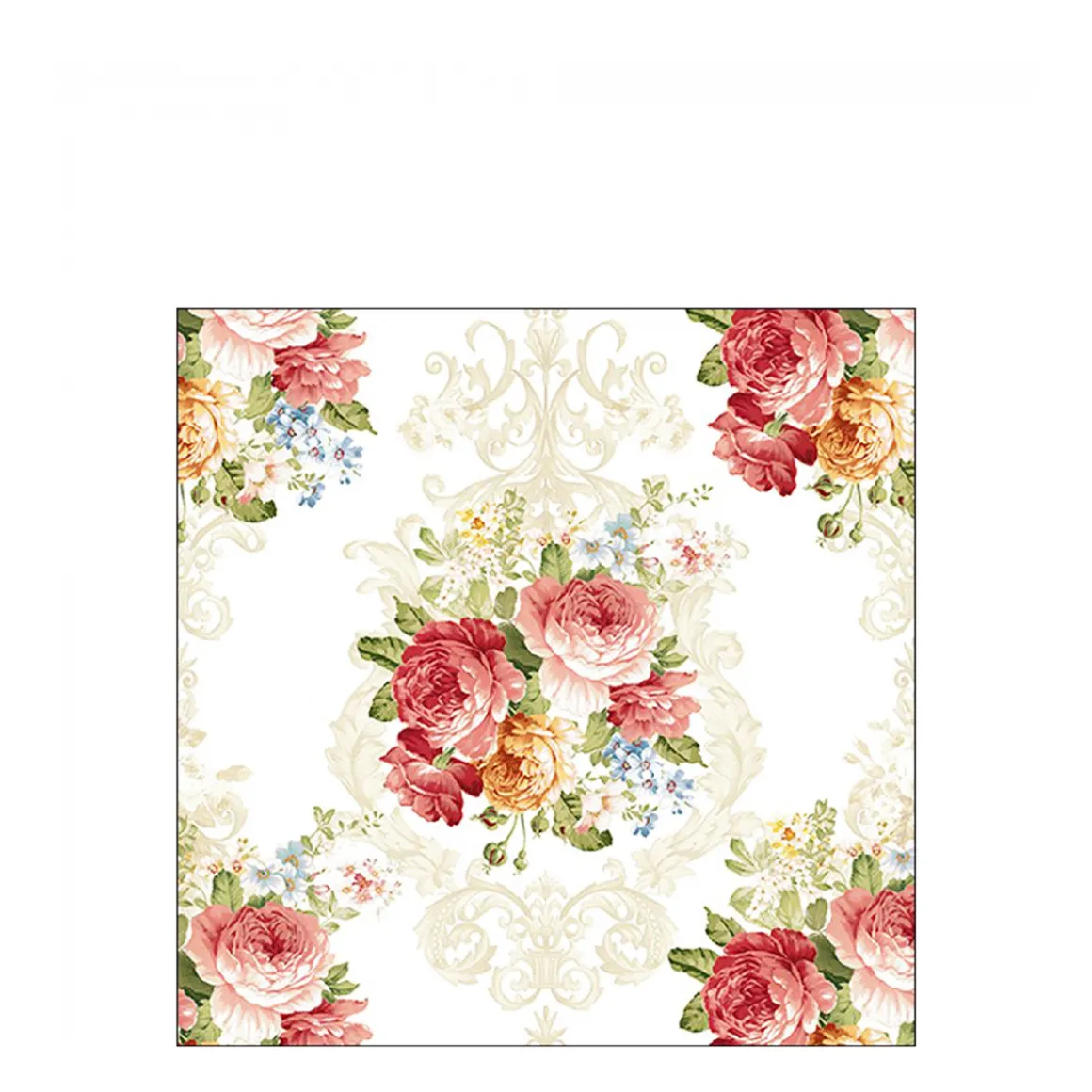 Ambiente Papierservietten Rosenmuster Nostalgie, Sara Cream, 25x25cm