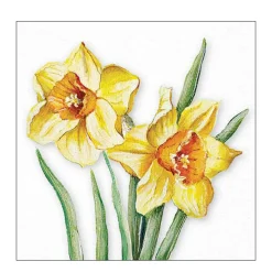 Ambiente Papierservietten, Frühlingsblumen Narzissen, 33x33cm