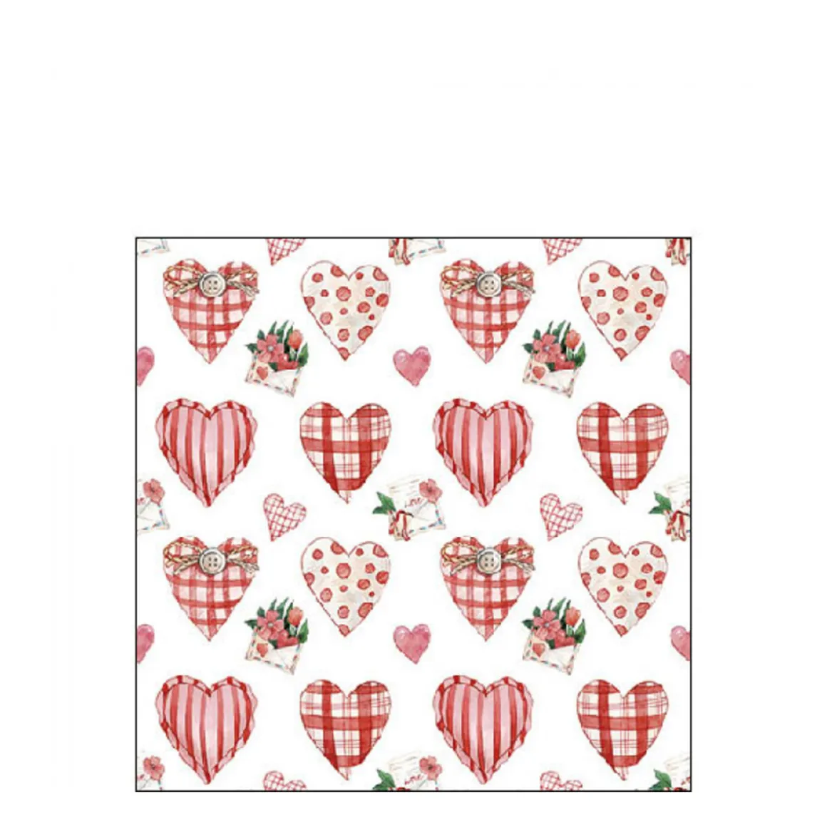 Ambiente Papierservietten Herzen rot, Lovely hearts, 25x25cm
