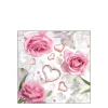 Ambiente Papierservietten Hochzeit, Muttertag - Rosen und Herzen, Loreen, 25x25cm