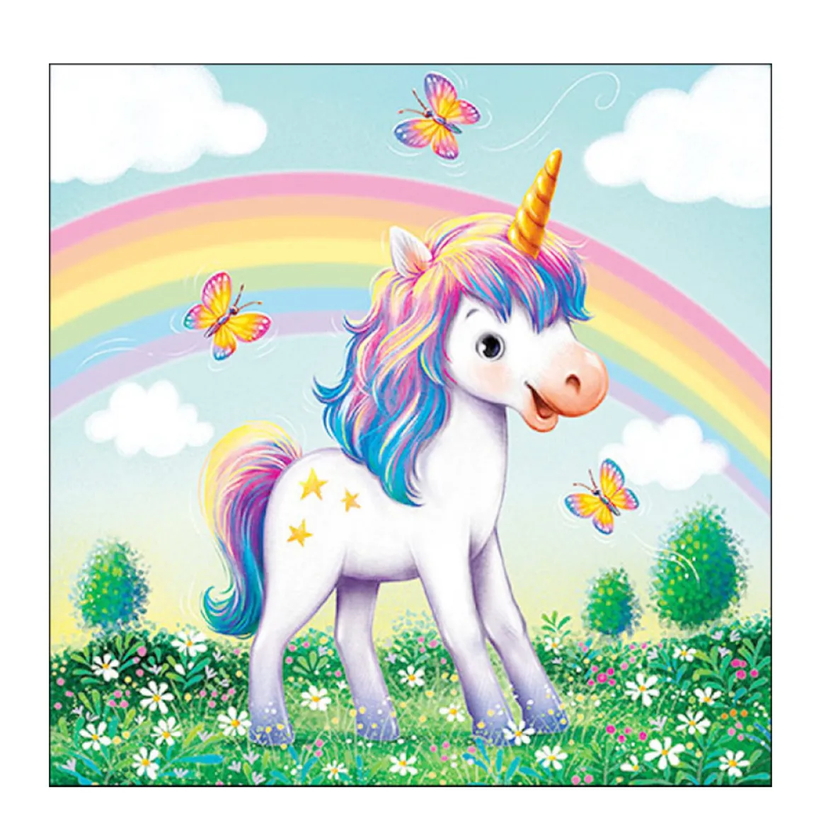 Ambiente Papierservietten Kinder, Einhorn Polly Jolly, 33x33cm