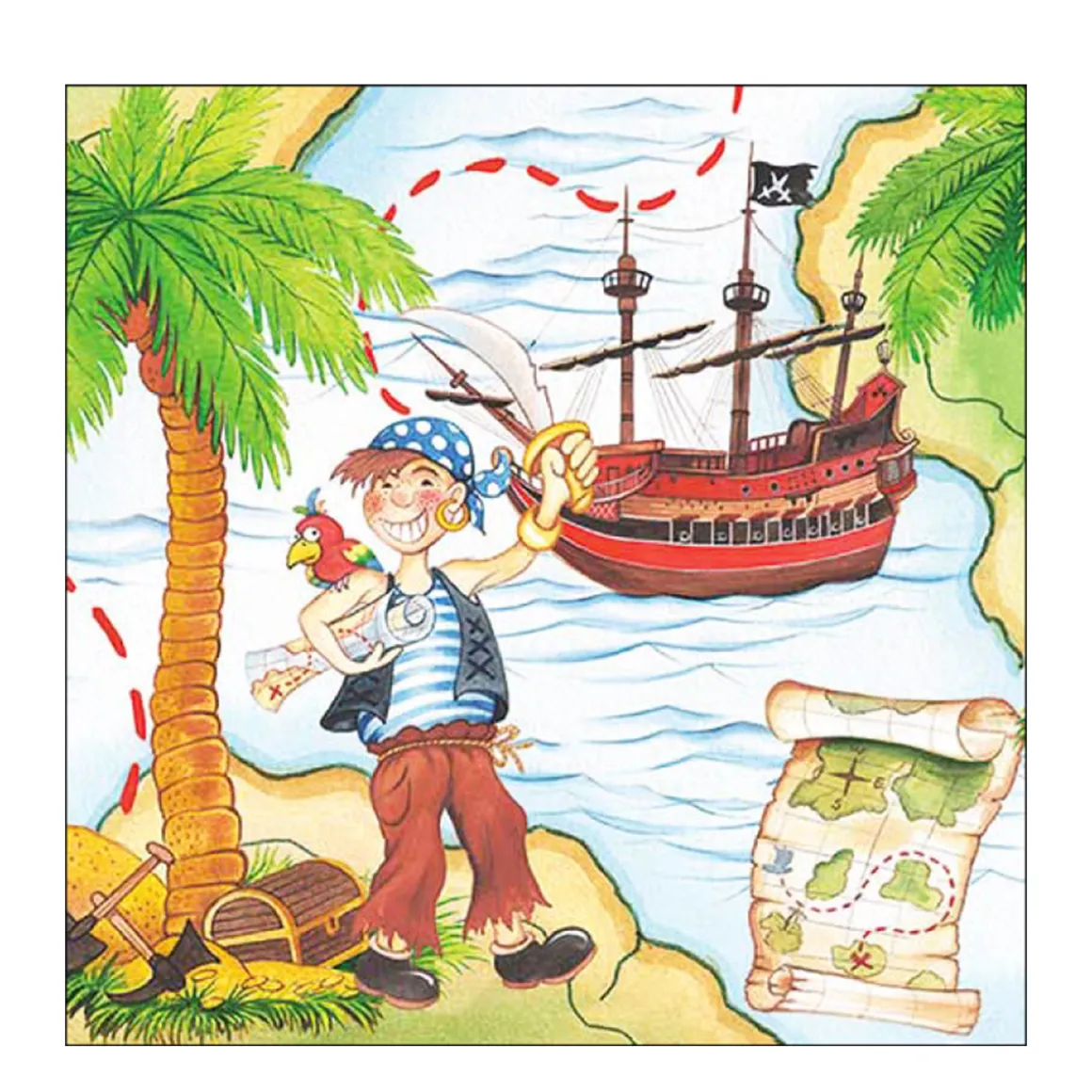 Ambiente Papierservietten Kinder Piraten, 33x33cm