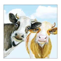 Ambiente Papierservietten neugierige Kühe Alma und Bella, 33x33cm