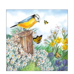 Ambiente Papierservietten, Vogel auf Baumstamm, 33x33cm