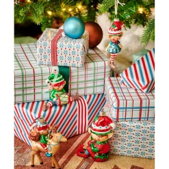 Baumschmuck Elfe, sitzende Weihnachtselfe mit roter Mütze, 11cm, Kaemingk