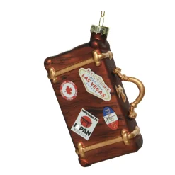 Baumschmuck Koffer, Reisekoffer braun, 12cm, Kaemingk