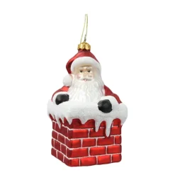 Baumschmuck Weihnachten, Weihnachtsmann im Kamin, 11cm, Kaemingk