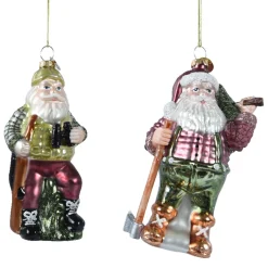 Baumschmuck Weihnachten, Weihnachtsmann Holzfäller, 13cm, Kaemingk