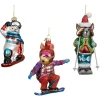 Baumschmuck Winter, Fuchs, Dachs oder Schneemann beim Skifahren oder Snowboarden