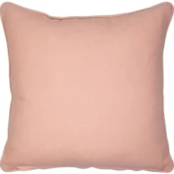 Baumwoll Kissen Hasen, Kaninchen im Blumenkranz, hellblau/rosa kariert, 45x45cm, Mars & More