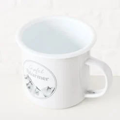 Becher Gipfel - Gipfelstürmer, Emaillbecher mit Henkel, 12x9cm, Boltze Home Collections