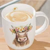 Becher Kuh Adelheid, Henkelbecher mit Kuhmotiv Blumenkranz, 380ml, Gilde
