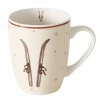 Becher Mountains Ski, Keramikbecher Winter, mit Henkel, 350ml, Boltze Home Collections