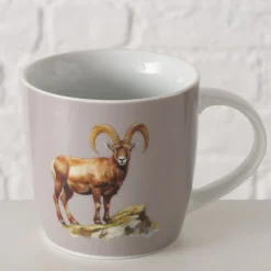 Becher Steinbock Poldie, Porzellanbecher mit Henkel, 330ml, Boltze Home Collections