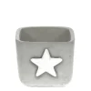 Übertopf Stern, betonoptik, grau-weiß, unfinish, 13x12cm, Beton