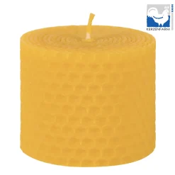 Bienenwachskerze, Stumpen aus Bienenwachs-Wabenplatten, 50x50mm, Kerzenfarm Hahn