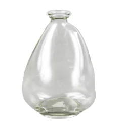 Blumenvase Kiesel, kleine Glasvase bauchig lang klar, 8x12cm