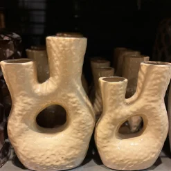 Blumenvase mit 2 Hälse, Keramikvase, 18x26cm, DIJK Natural Collections