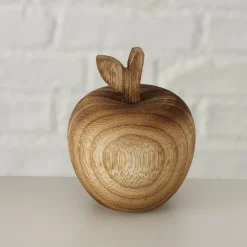 Deko Apfel Harvest Natur, Apfel aus Naturholz, 8cm, Boltze Home Collections