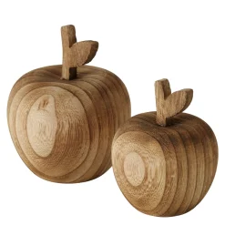 Deko Apfel Harvest Natur, Apfel aus Naturholz, 8cm, Boltze Home Collections