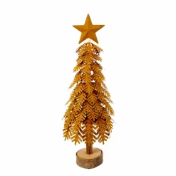 Deko Baum Weihnachten, Rost Tannenbaum mit Stern, Rostbaum auf Holzsockel, 40cm