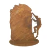 Deko Bergsteiger Rost, Bergsteiger im Felsen, 36x45cm, Edelrost, Aufsteller, Gerrys Garden
