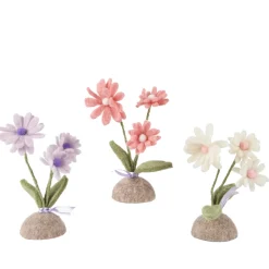 Deko Blume aus Filz, Filzblume rosa auf Filzsockel, 20cm