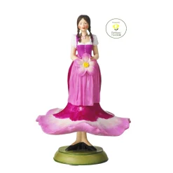 Deko Blumenmädchen Alpenrose, Alpenrosemädchen, rosa-pink, 17cm, stehend, Fiebiger Floristik