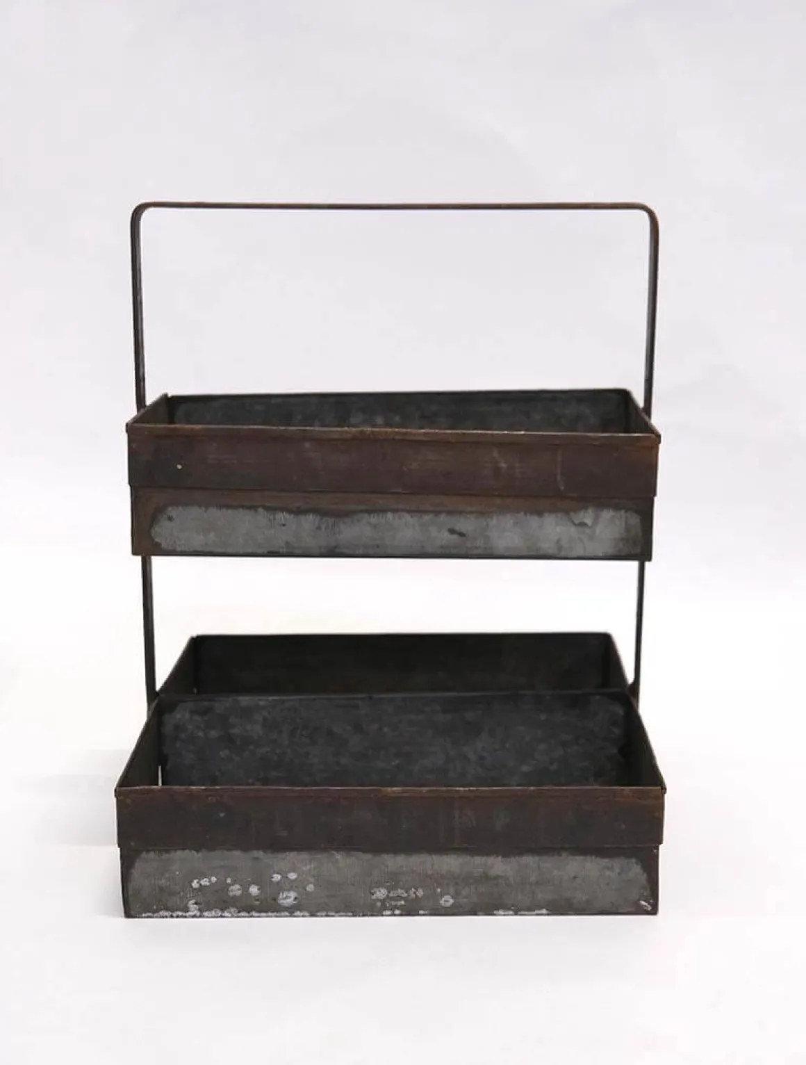 Deko Etagere Lyan used look, Metalltabletts 2-stufig, 35x30cm, Trademark Living