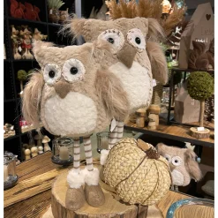Deko Eule, Plüscheule Hoo auf langen Beinen, 40cm