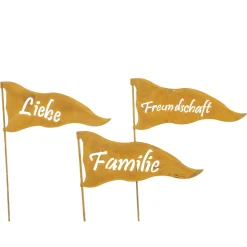 Deko Fahne, Rostfahne, Wimpel mit Schriftzug Freundschaft, 10x26cm, Edelrost