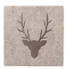 Deko Filzbild Hirsch Vilbert, Hirschkopf bestickt, braun-beige, 24x24cm, Boltze Home Collections
