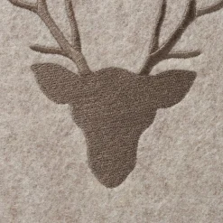 Deko Filzbild Hirsch Vilbert, Hirschkopf bestickt, braun-beige, 24x24cm, Boltze Home Collections