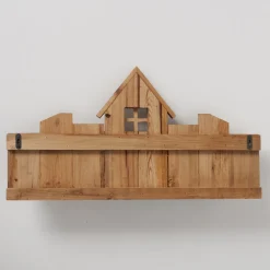 Deko Garderobe Haus, Holzgarderobe mit 7 Haken, 34x64cm, Boltze Home Collectionen