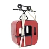 Deko Gondel rot mit weißen Ski, Seilbahn, Skigondel aus Metall, 7x5x11cm, Hänger