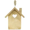 Deko Haus natur, Holzhaus mit Herz, 15x13cm, Hänger