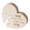 Deko Herz Hirsch, Holzherz mit Hirsch und Spruch: Mehr als nur ein Ort..., 16x15cm, Boltze Home Coll