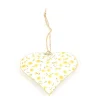 Deko Herz mit Blumen, Metallherz mit Blumen gelb, 10cm, Hänger